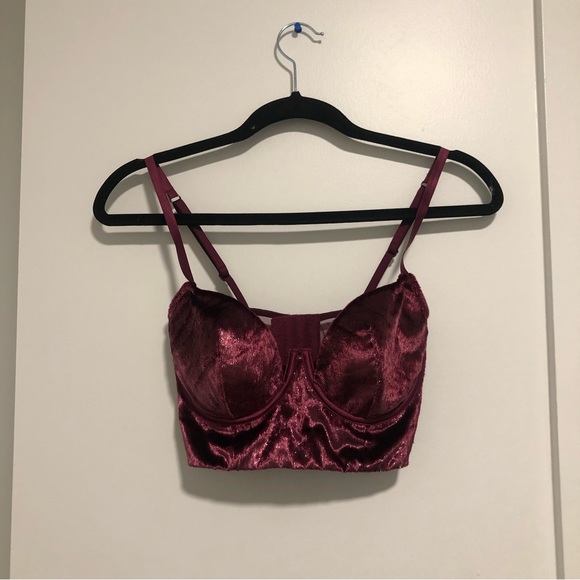 (194) Victoria’s Secret Velvet Bustier Bra - Picture 3 of 8